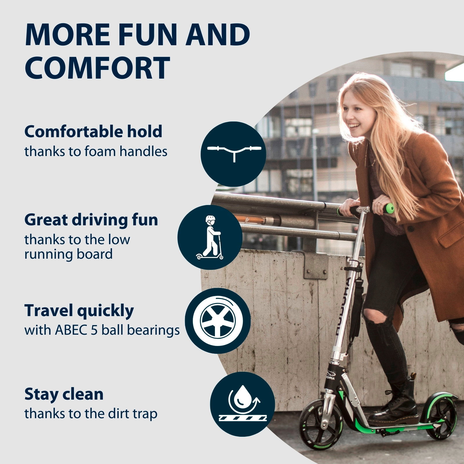 HUDORA BigWheel® Crossover 205, Scooter silber, image 3 from 7