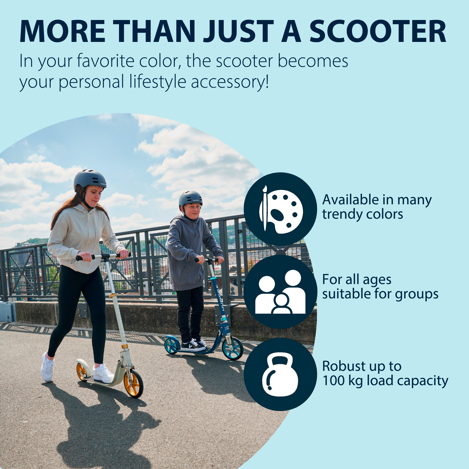 HUDORA BigWheel® 215 Scooter, azurblau, image 6 from 7