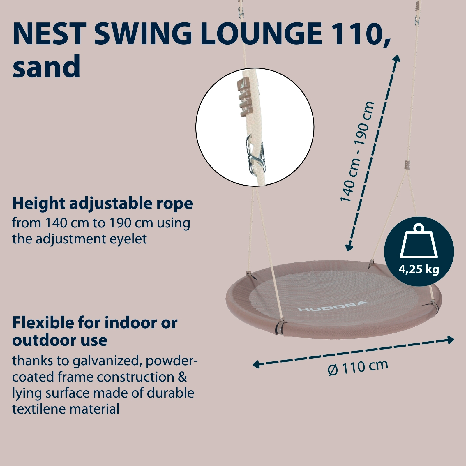 Nest swing Lounge 110, sand, image 2 from 6