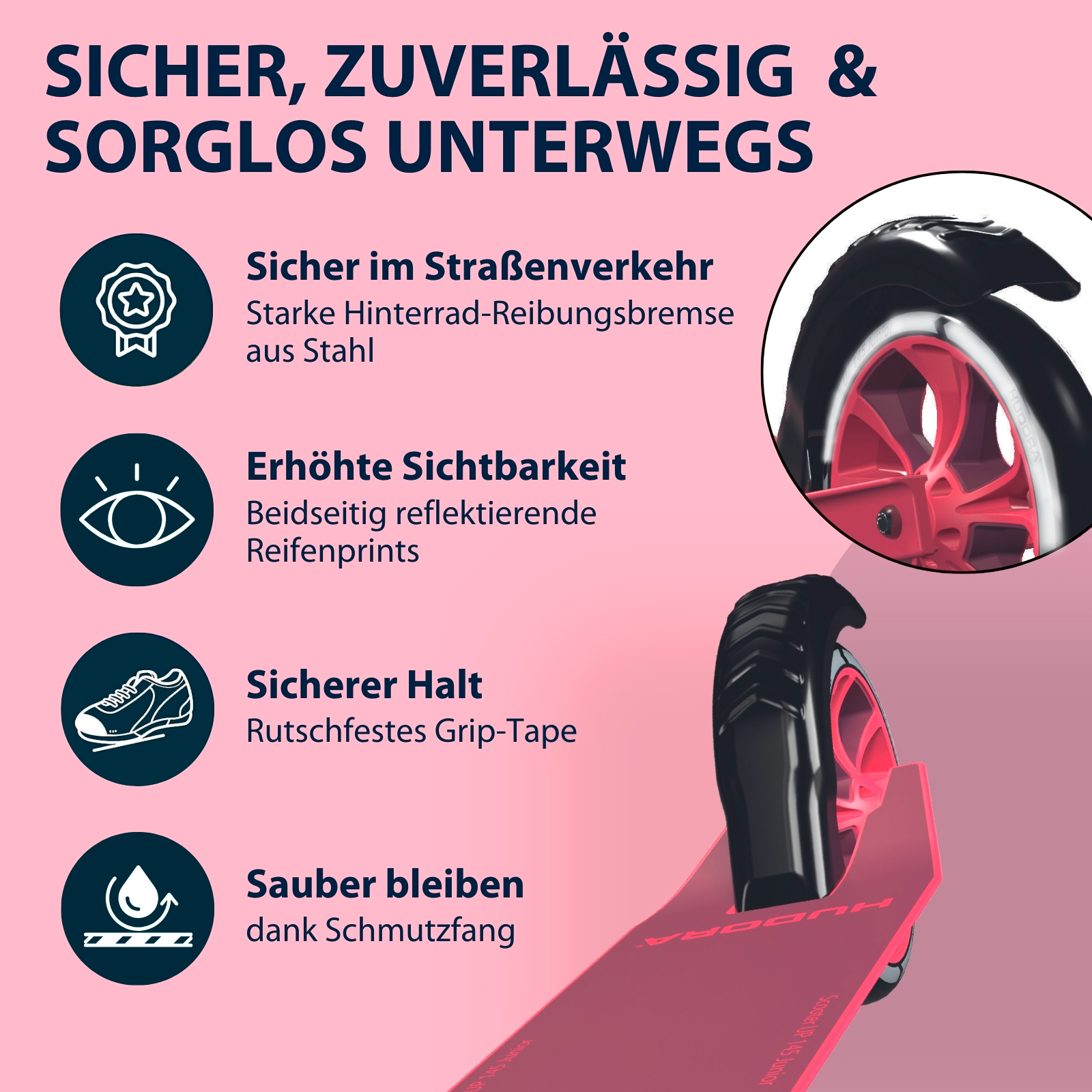 HUDORA Scooter Up 145 Junior, pixie/berry, Bild 5 von 7