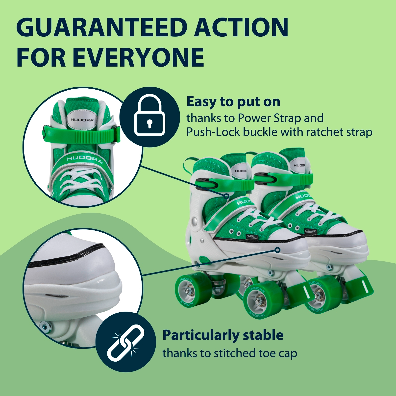 HUDORA roller skate sneaker, grass, size 28-39, image 4 from 7