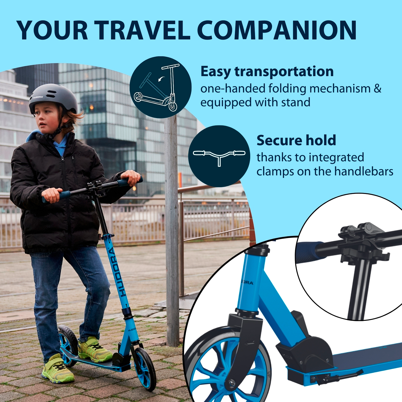 HUDORA Scooter Up 200, cyan, image 4 from 7