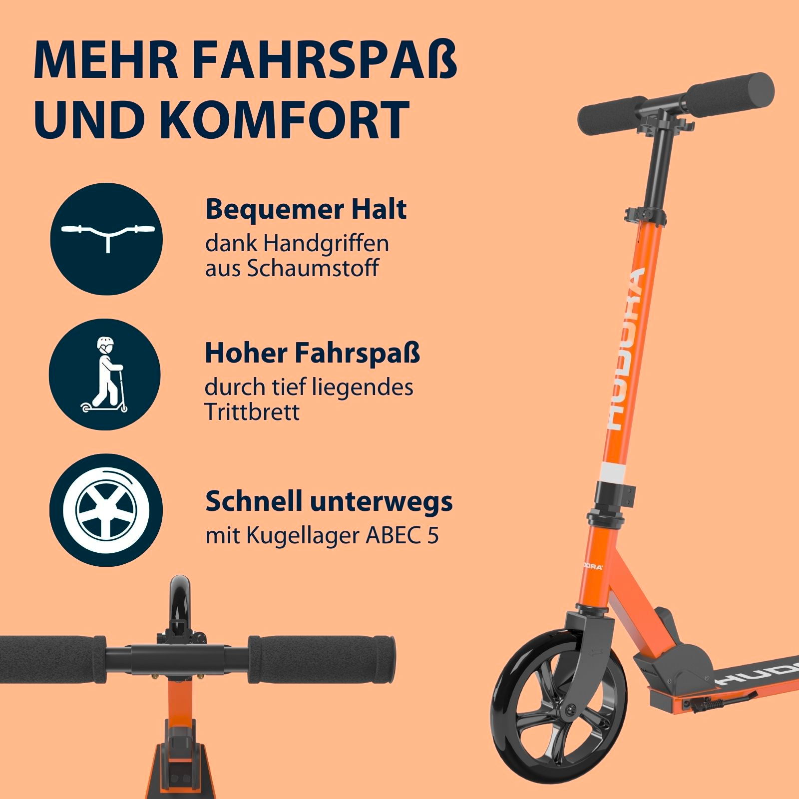 HUDORA Scooter Start 200, orange, Bild 3 von 7