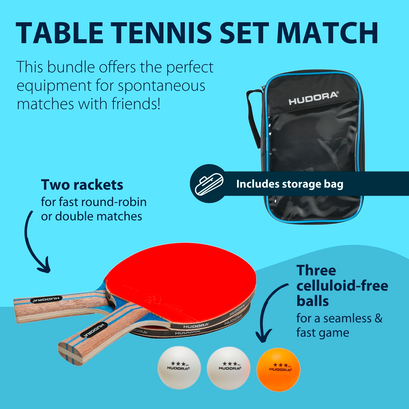 HUDORA Match table tennis set, image 2 from 6