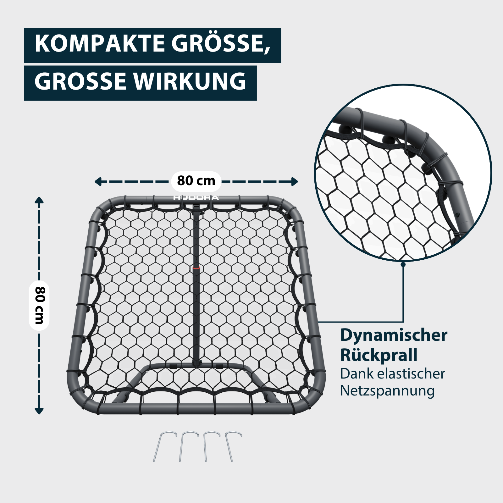 HUDORA Fußball Rebounder 80 Grey, Bild 6 von 7