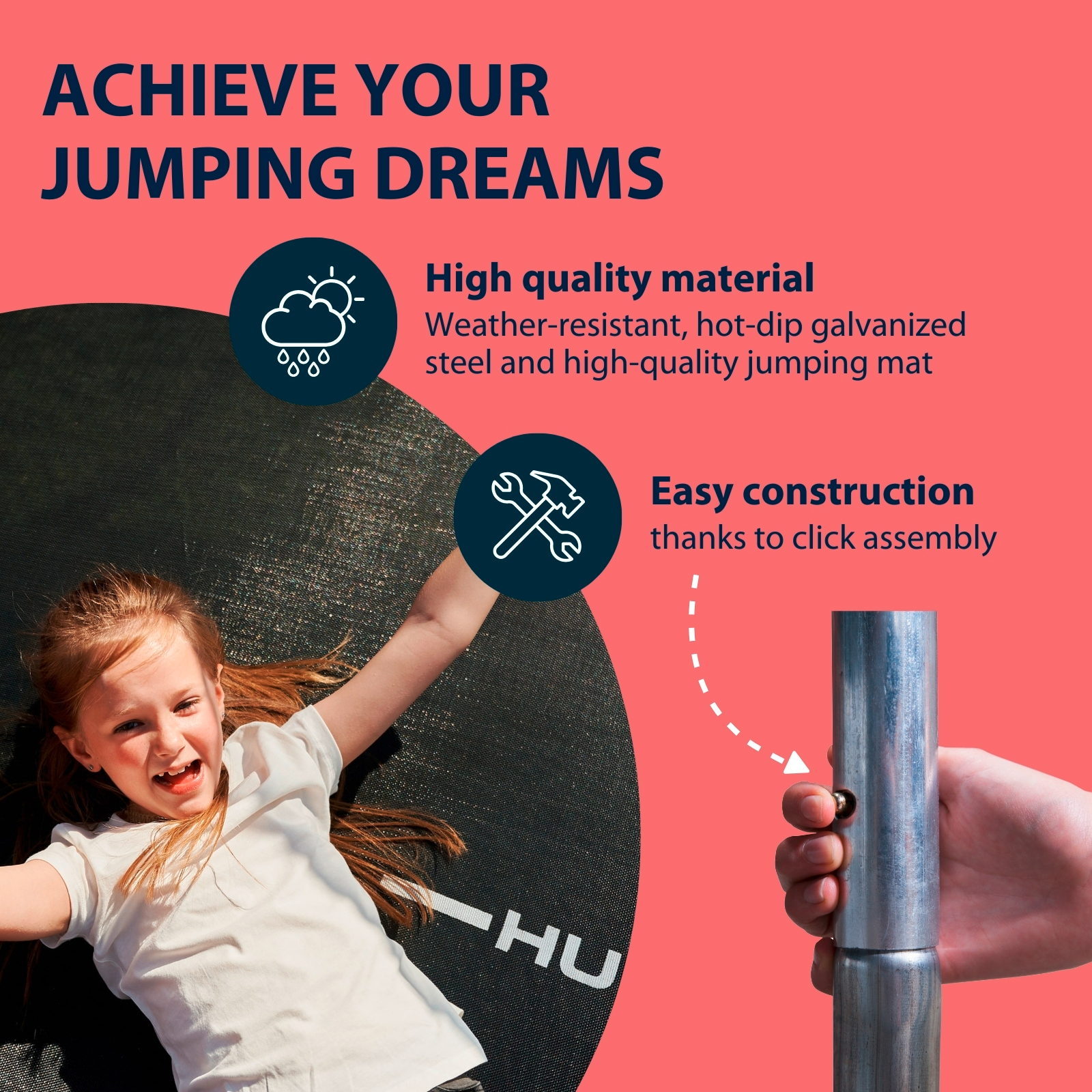HUDORA trampoline Fantastic 400V, image 4 from 7