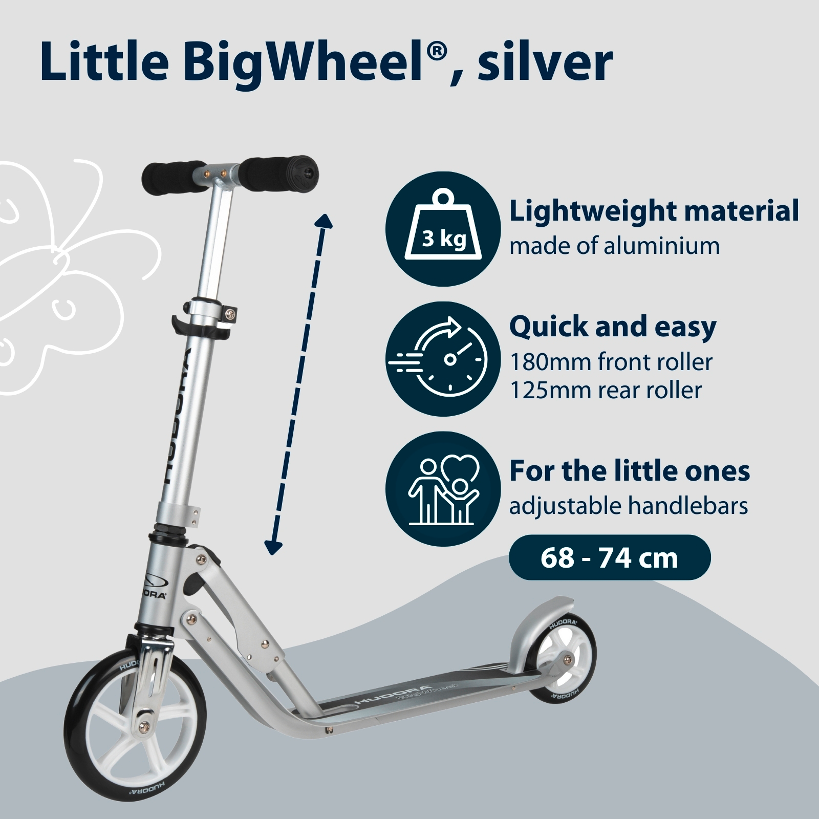 HUDORA Little BigWheel®, Scooter silver "Exclusive Edition", image 2 from 7
