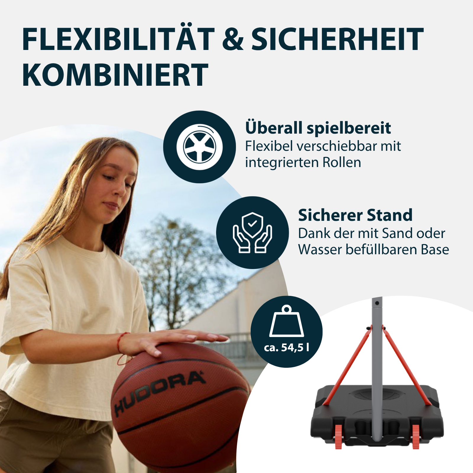 HUDORA Basketballständer RoCo 305 Lite cloud, Bild 4 von 7