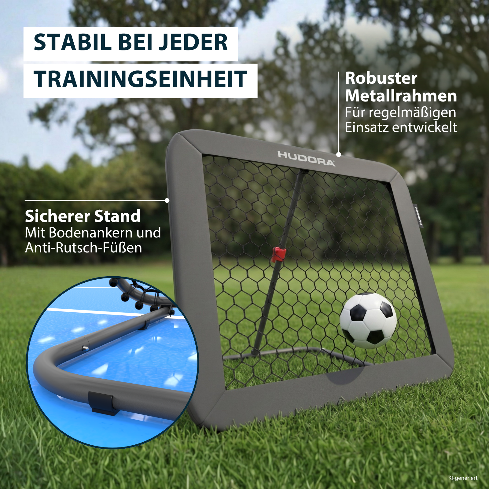 HUDORA Football Rebounder 100 Grey, image 4 from 7