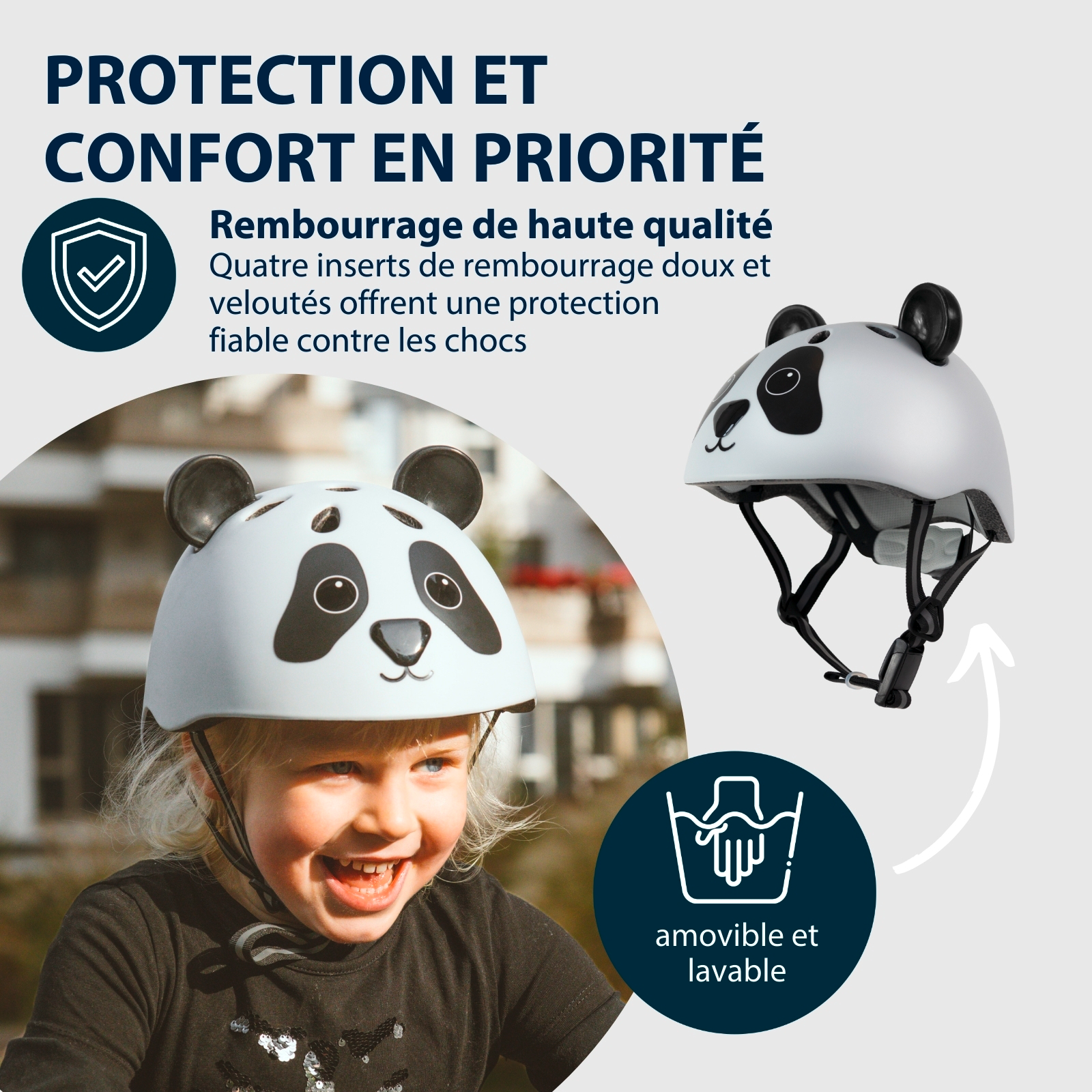 HUDORA children's helmet Beary, mocha, size 44-47, image 4 from 7