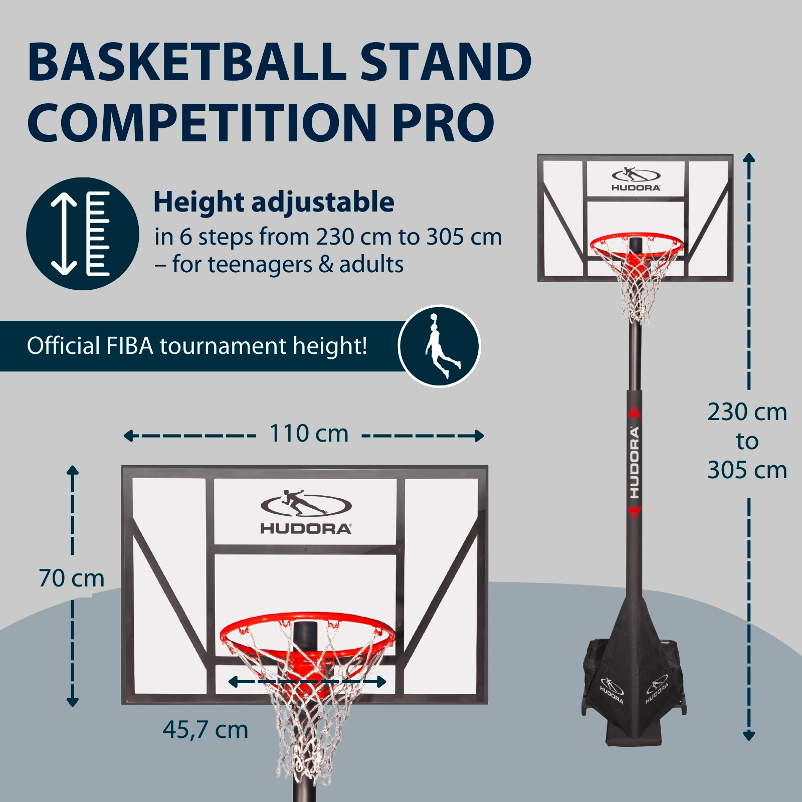 HUDORA Competition Pro basketball stand, image 2 from 6