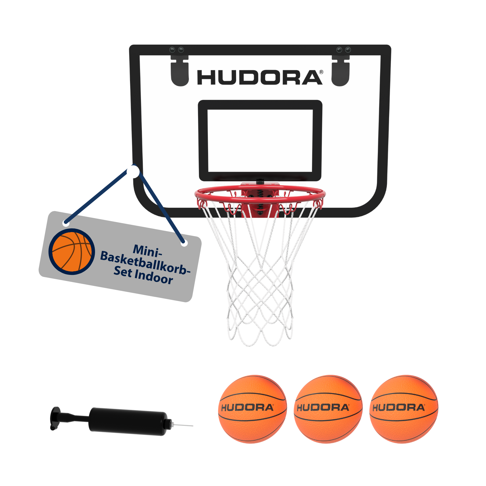HUDORA Mini-Basketballkorb Indoor mit Türaufhängung