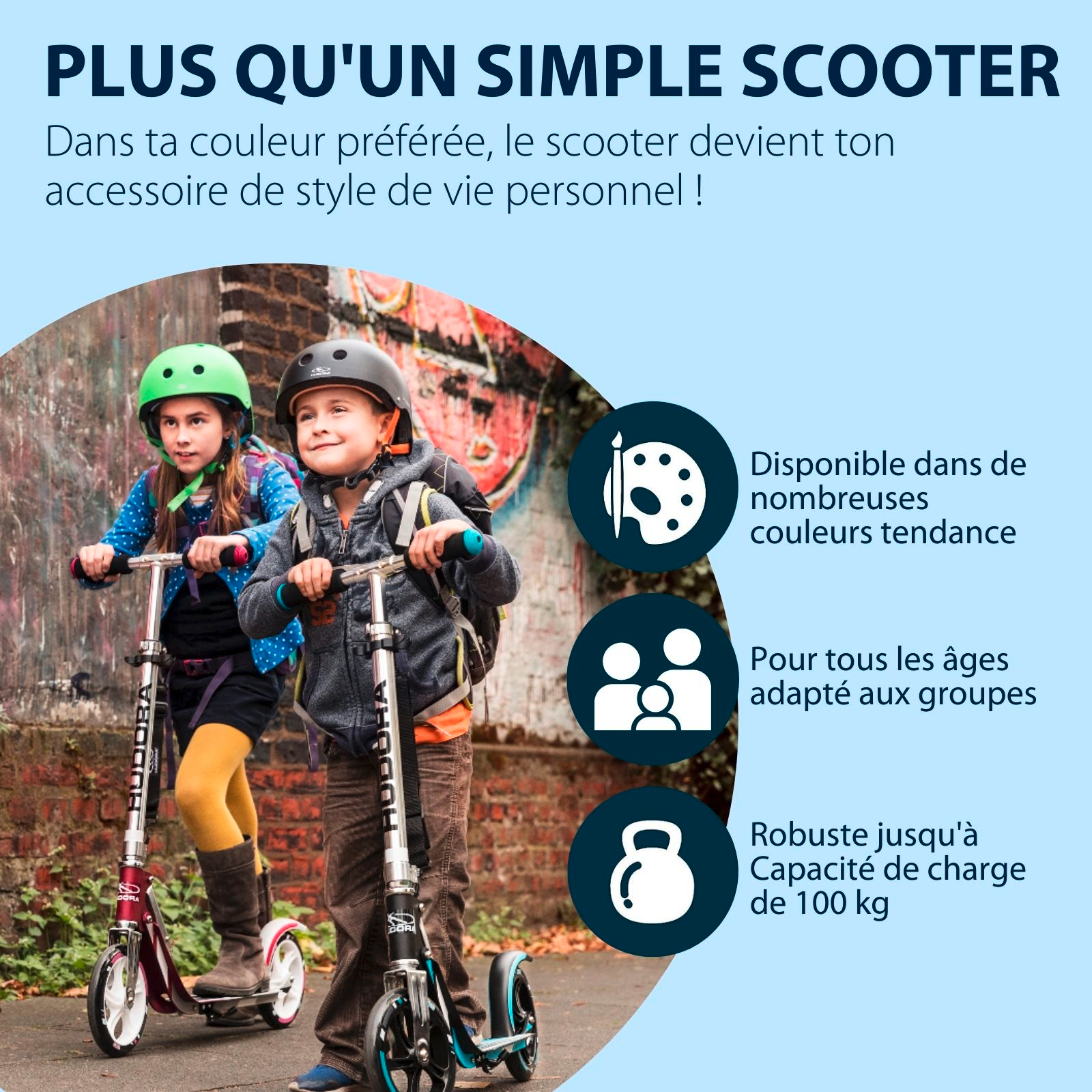 HUDORA BigWheel® 205 Scooter, green/blue, image 6 from 7