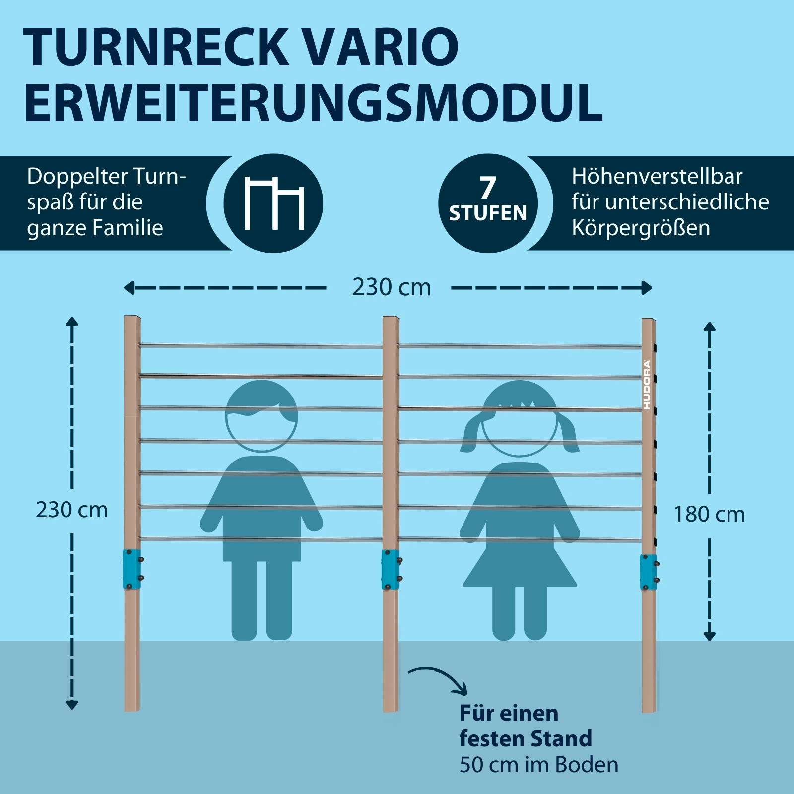 HUDORA Turnreck Vario Erweiterung Doppelreck (Ergänzungsmodul), Bild 2 von 6