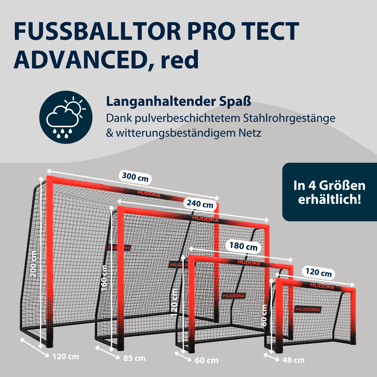 HUDORA Fußballtor Pro Tect 300 Advanced Red, Bild 2 von 7