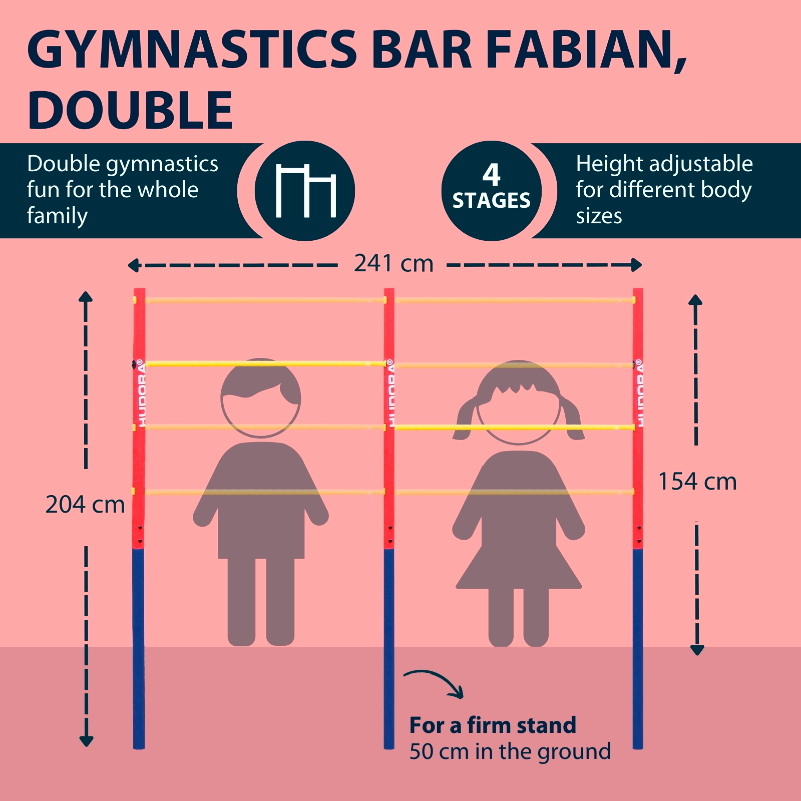 HUDORA double gymnastic bar Fabian, image 2 from 6