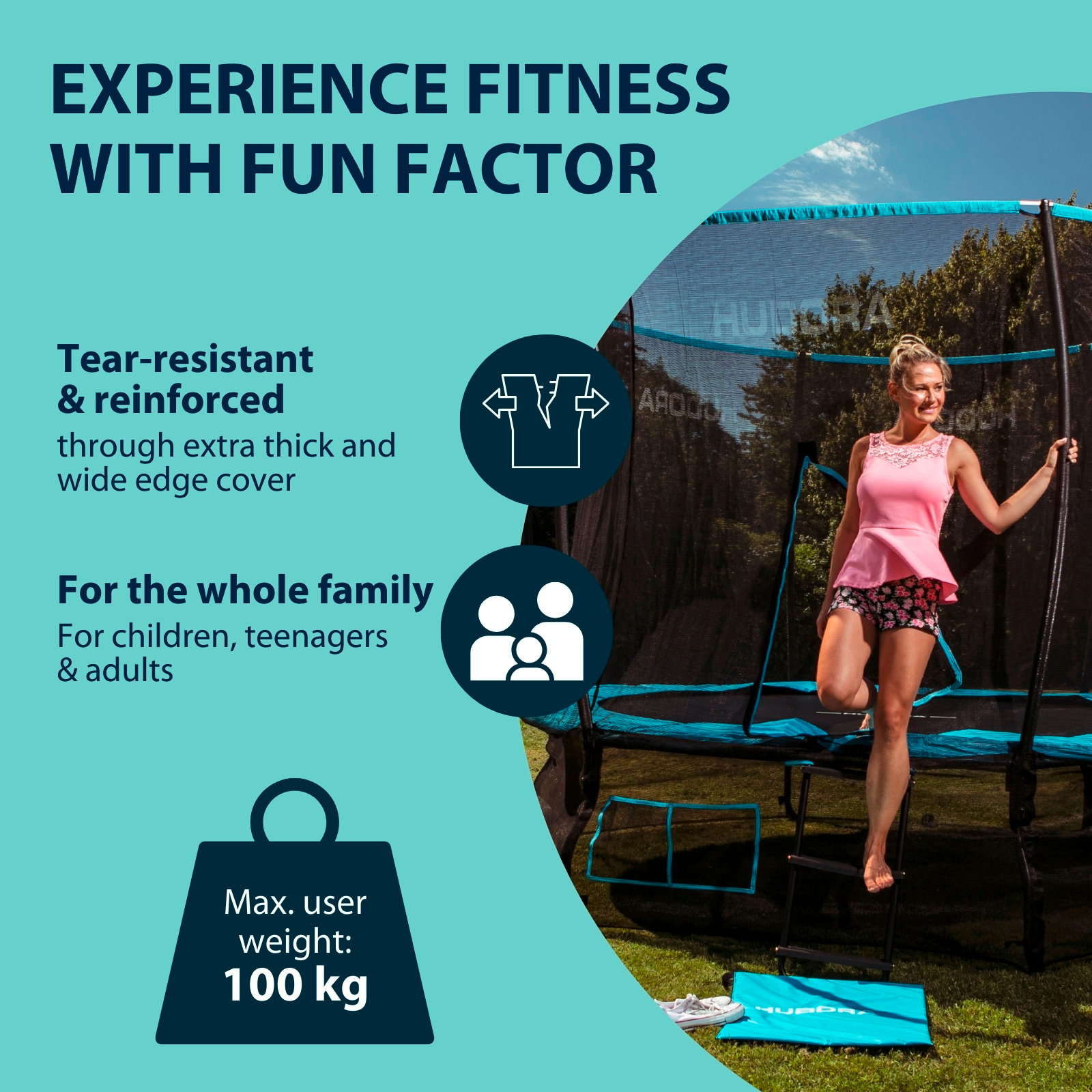 HUDORA Fantastic Complete Trampoline 250V, image 6 from 7
