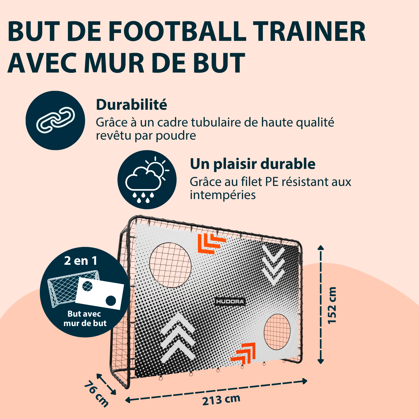 HUDORA football goal trainer with goal wall, image 2 from 6