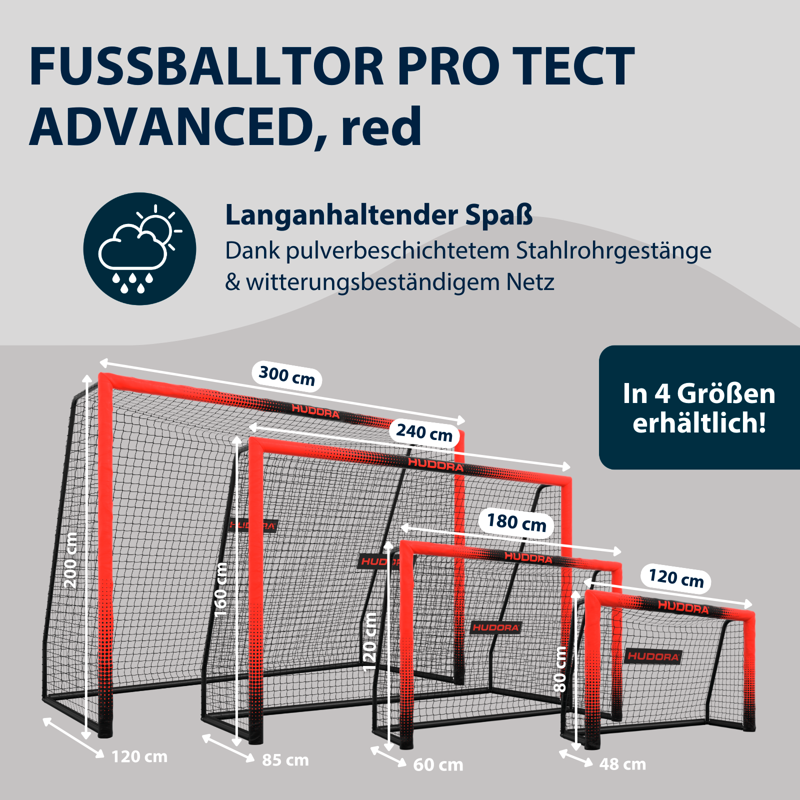 HUDORA Fußballtor Pro Tect 120 Advanced Red, Bild 2 von 7