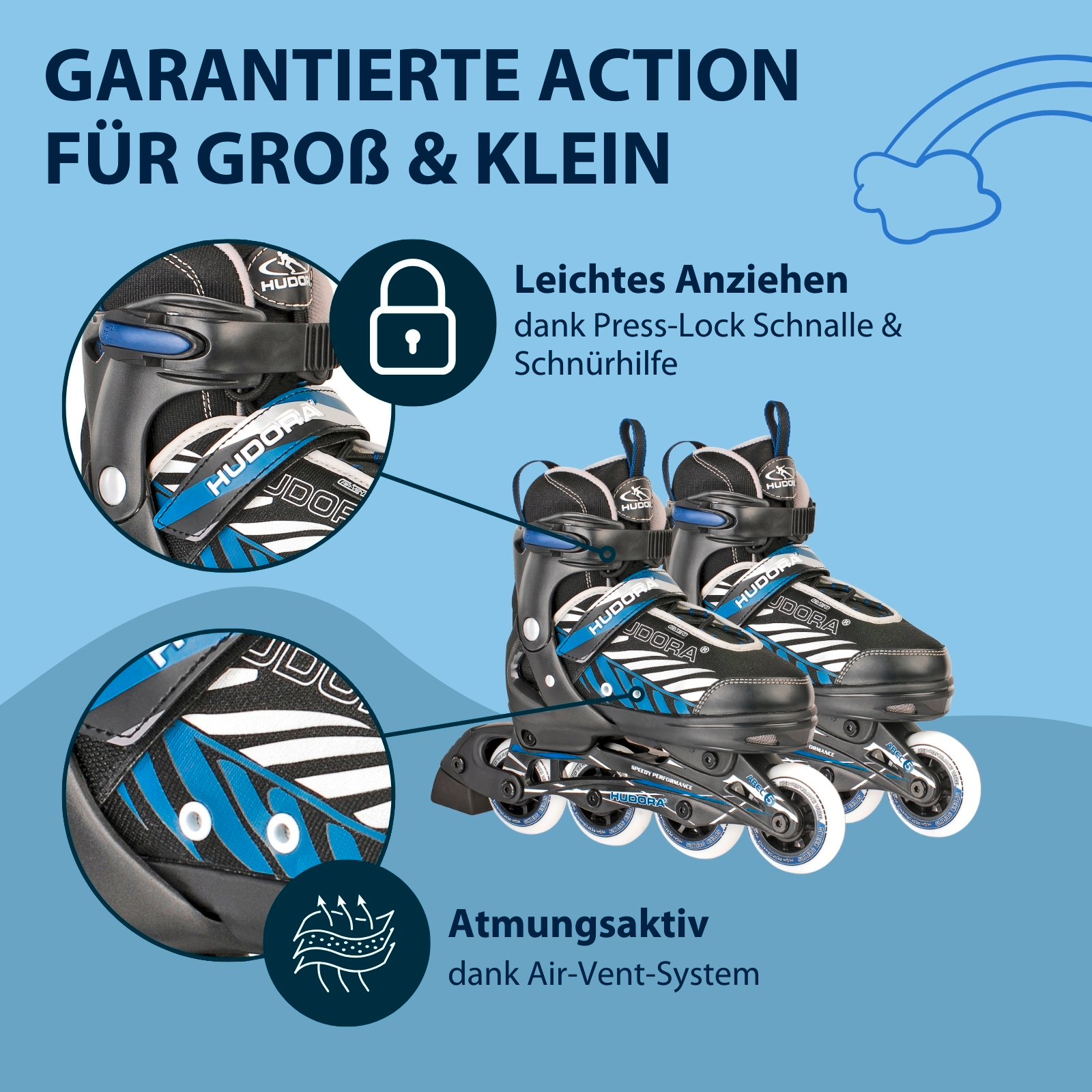Inline Skates, Leon, schwarz/blau, Gr. 29-32, Bild 4 von 7