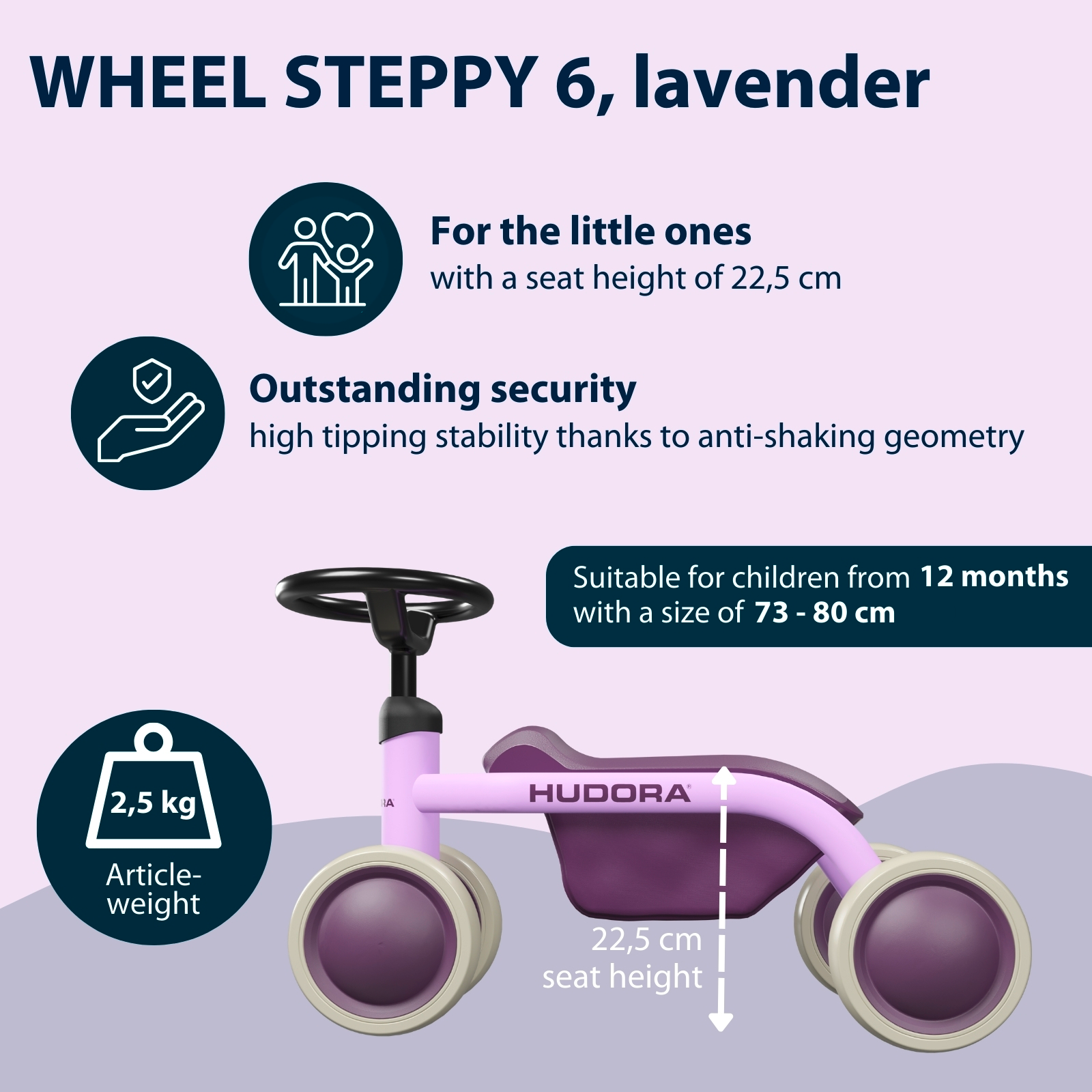 Hudora Laufrad Steppy, lavender, image 2 from 6