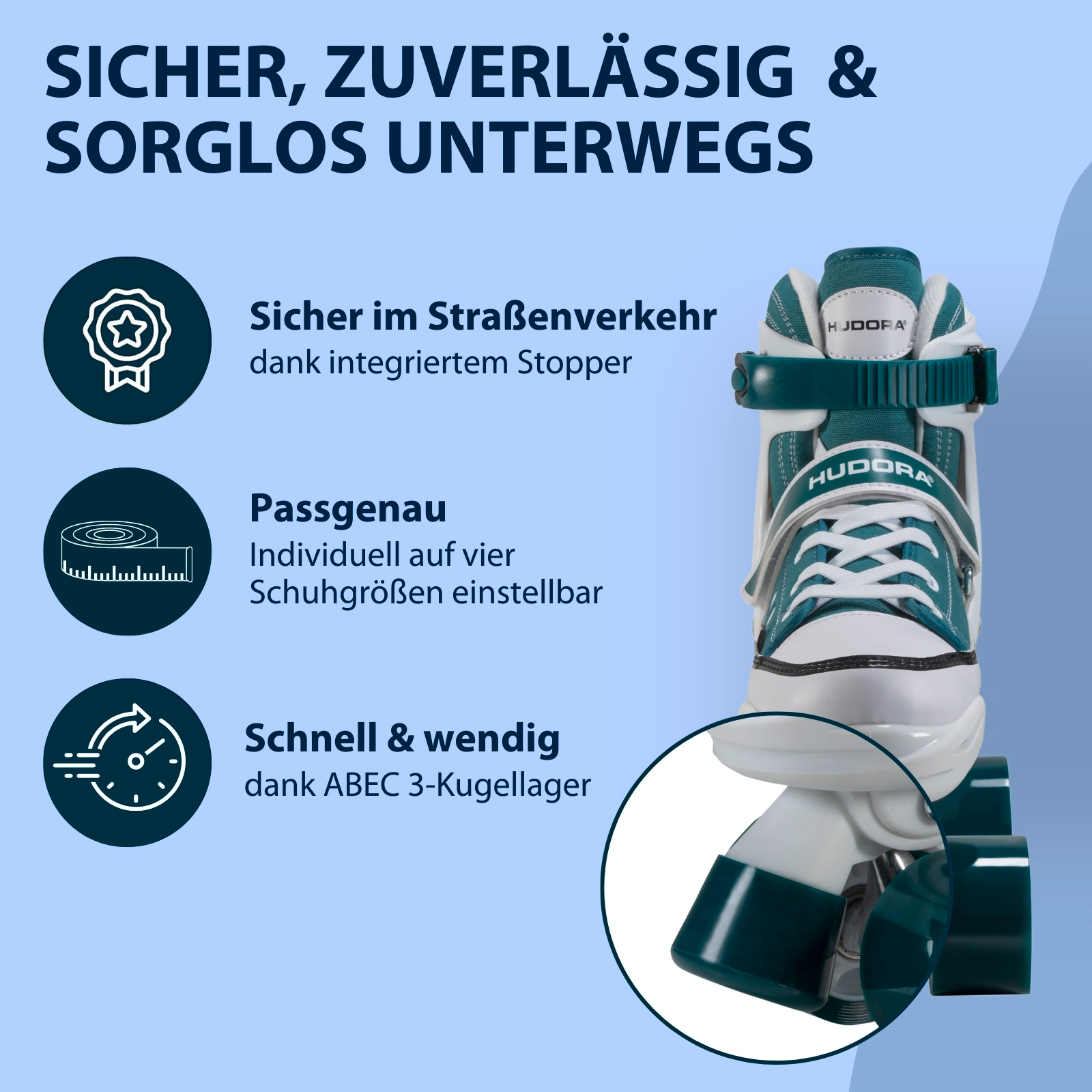 HUDORA Rollschuh Sneaker, midnight, Gr. 28-39, Bild 5 von 7