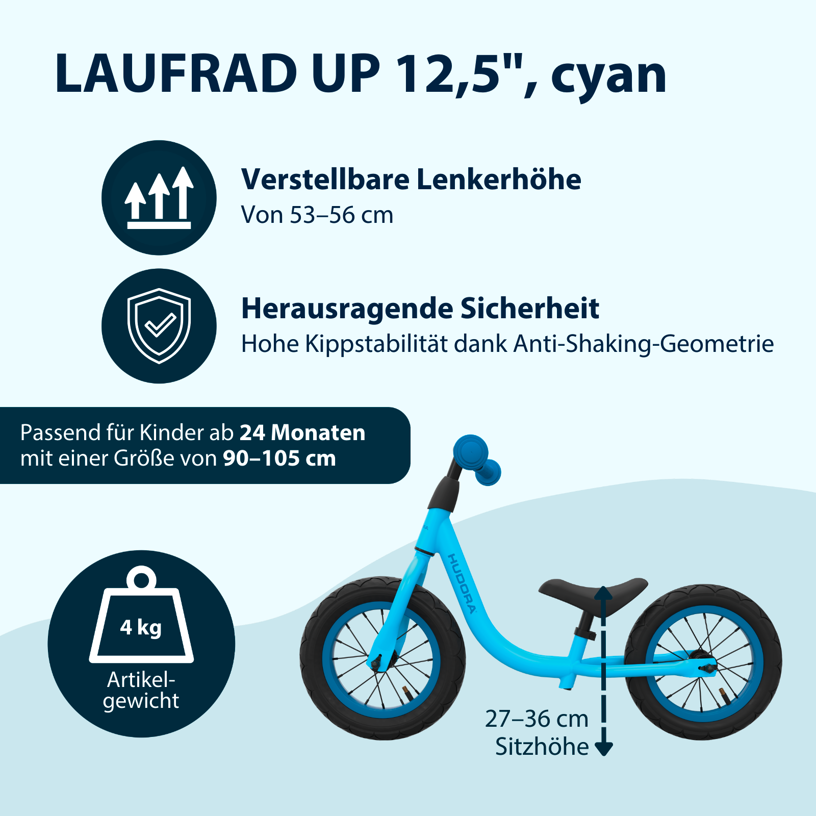 Laufrad Up 12,5“, cyan, Bild 2 von 6
