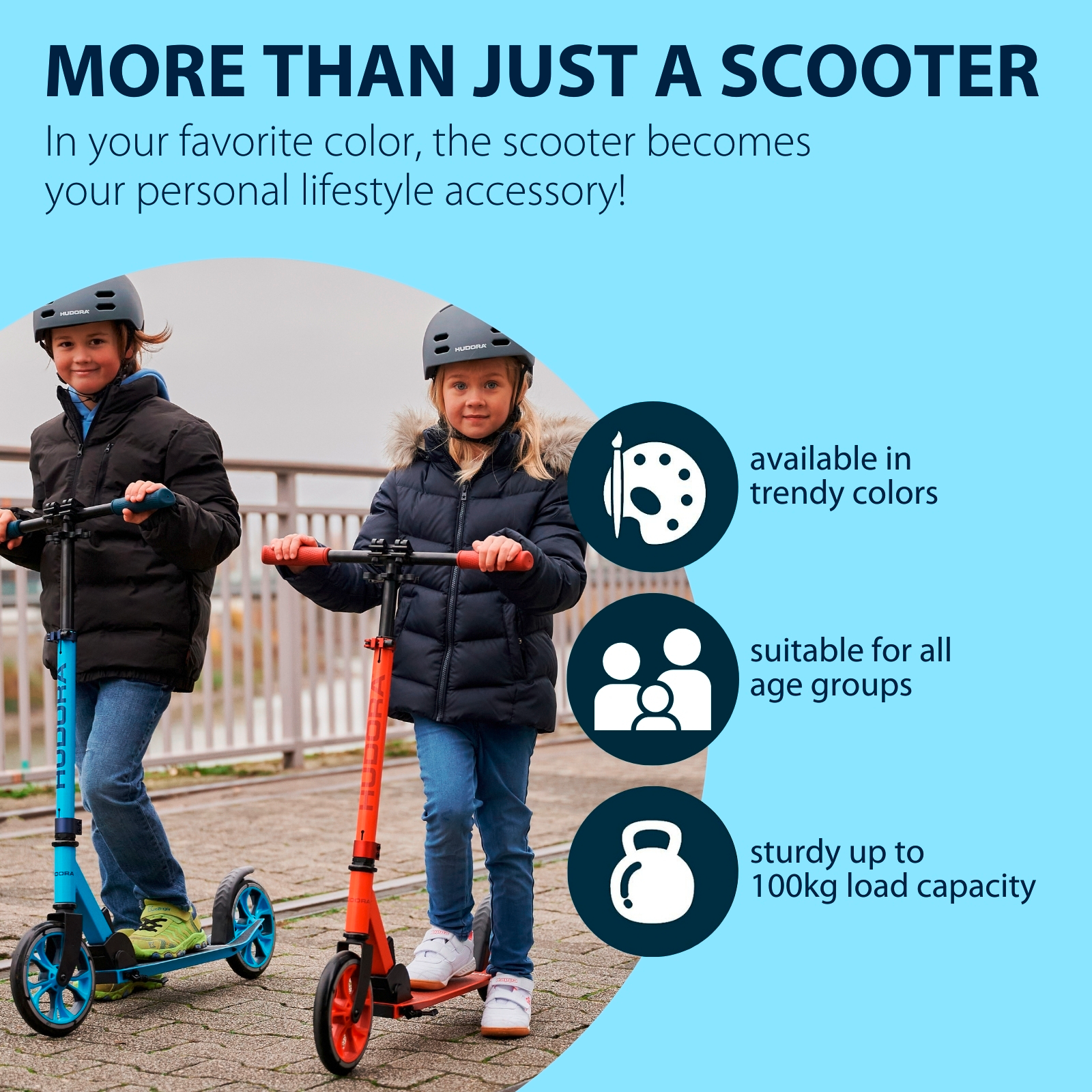 HUDORA Scooter Up 200, cyan, image 6 from 7