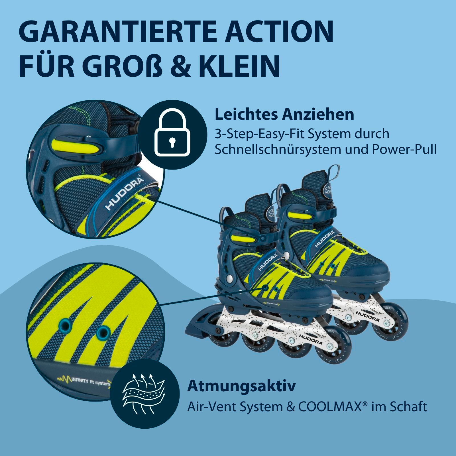 HUDORA Inline Skates Comfort, deep blue, Gr. 35-40, Bild 4 von 7