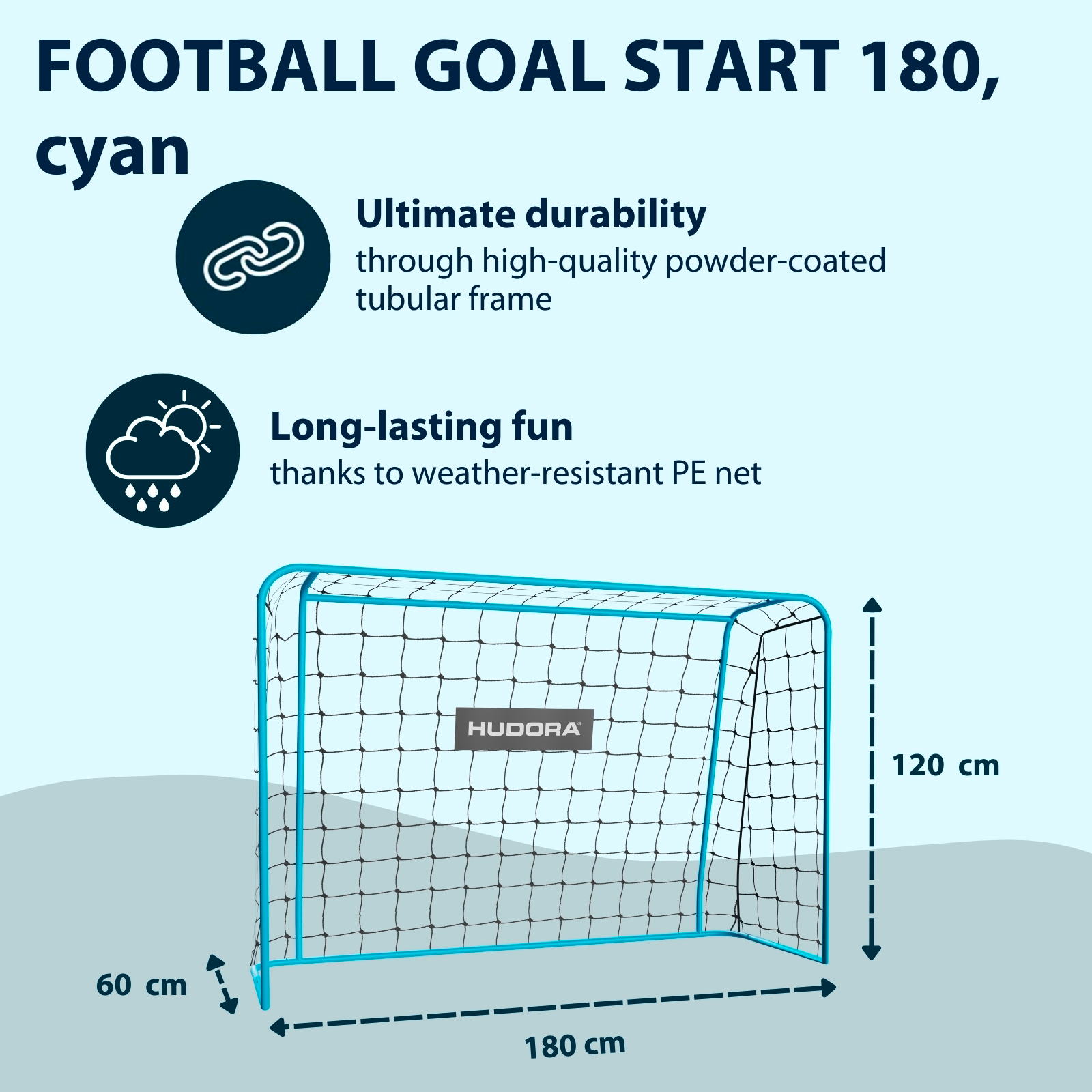 HUDORA Start Football Goal 180, Cyan, image 2 from 6