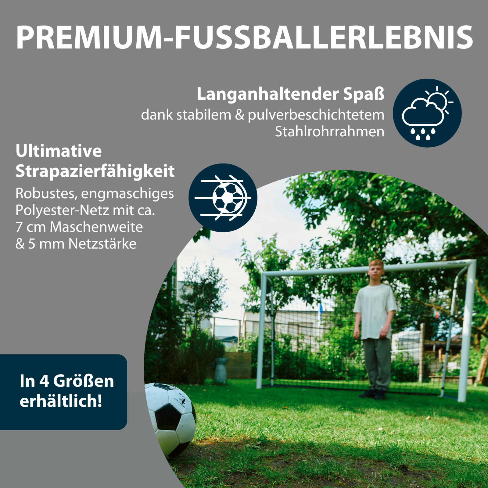 HUDORA Fußballtor Advanced 240 White, Bild 3 von 7