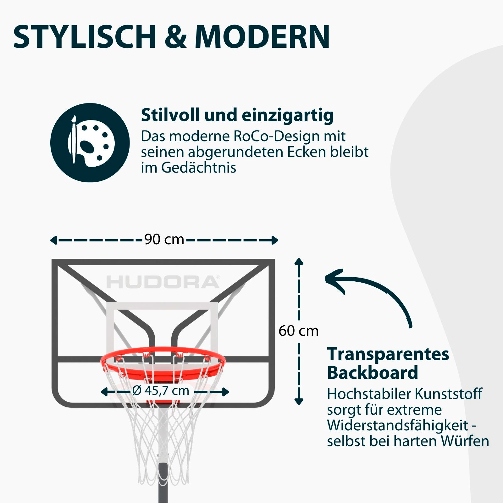 HUDORA RoCo 260 basketball stand, image 5 from 7