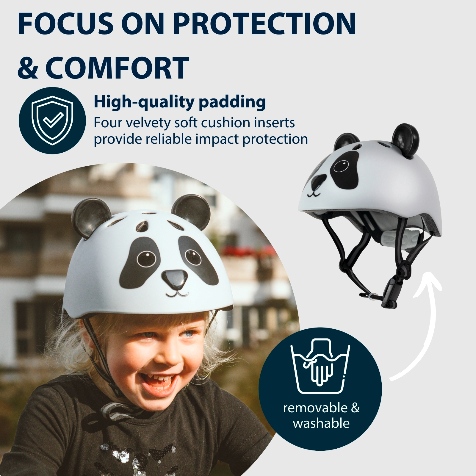 HUDORA children's helmet Beary, mocha, size 44-47, image 4 from 7