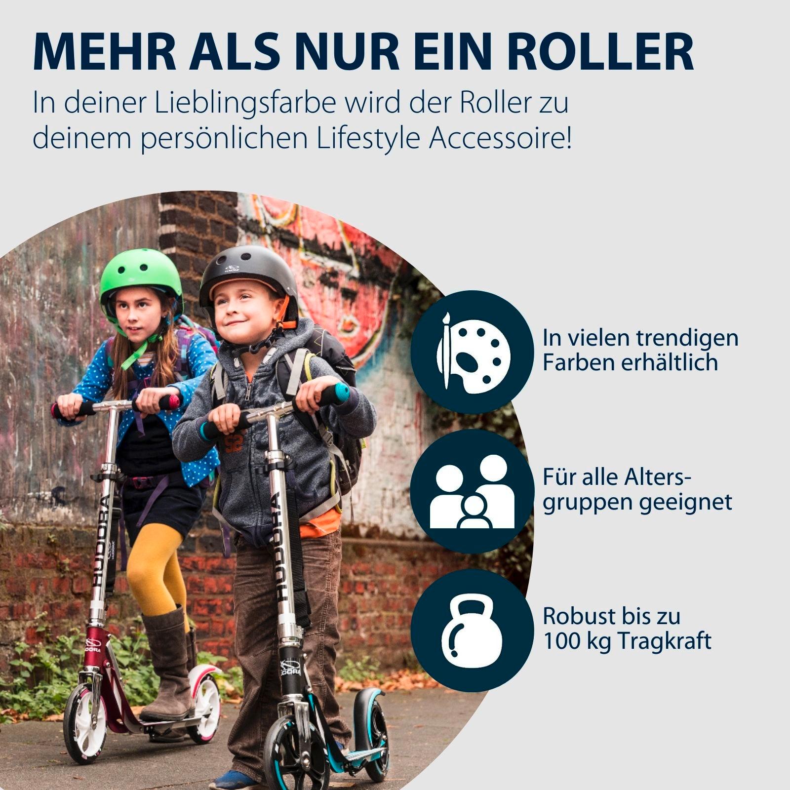 HUDORA BigWheel® Crossover 205, Scooter silber, Bild 6 von 7