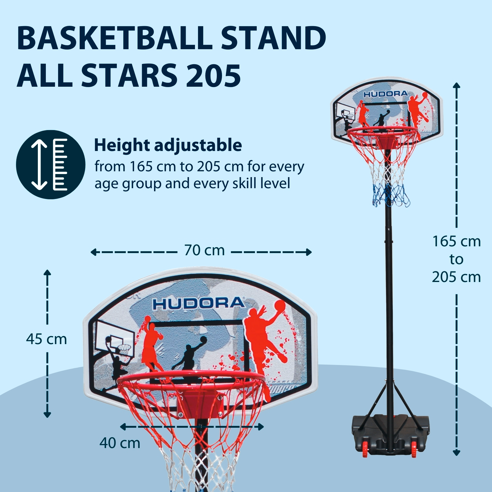 HUDORA Basketballständer All Stars 205, image 2 from 6