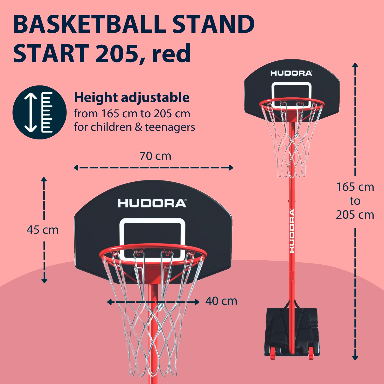 Start basketball stand 205, red, image 2 from 6