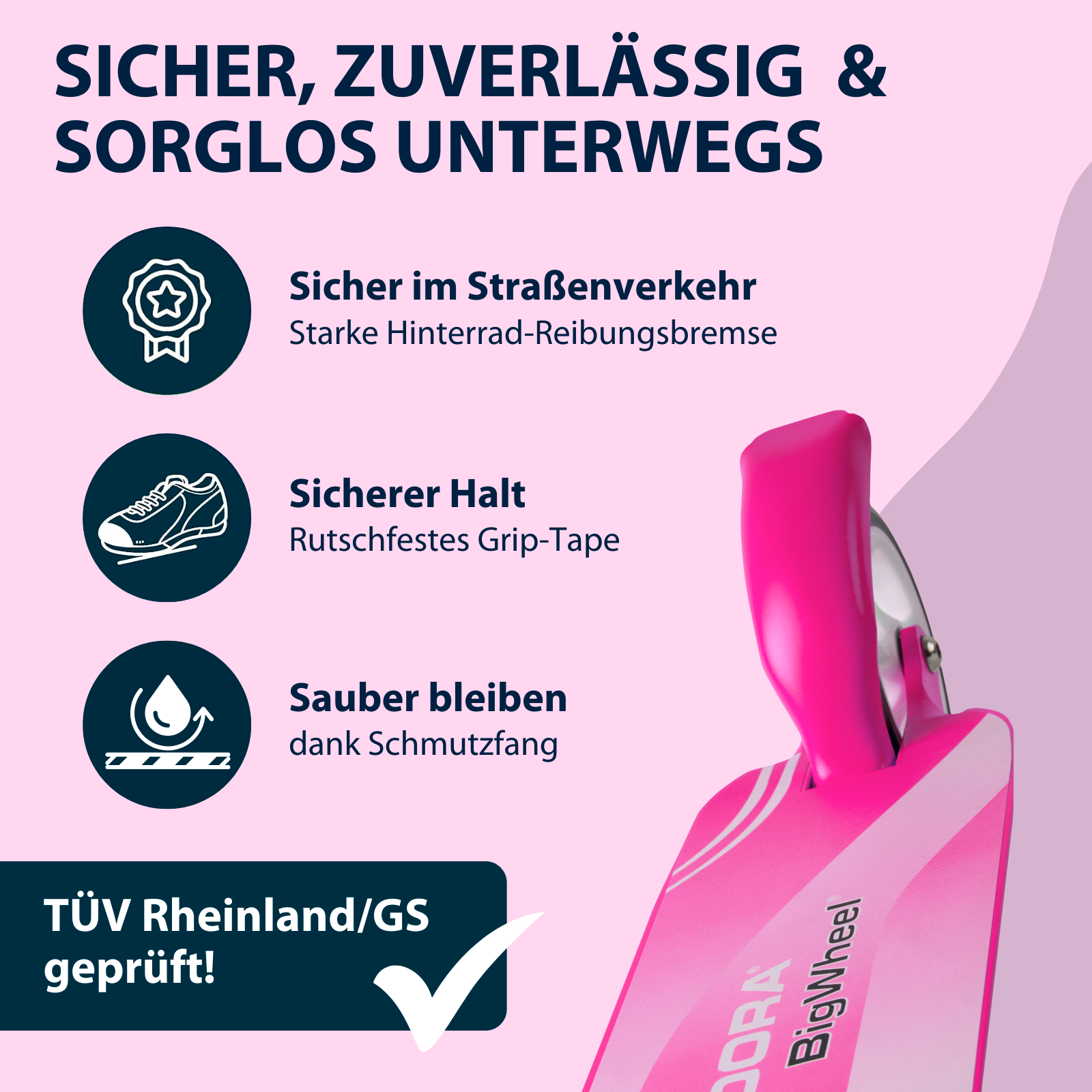 HUDORA Little BigWheel®, Scooter magenta, Bild 5 von 7