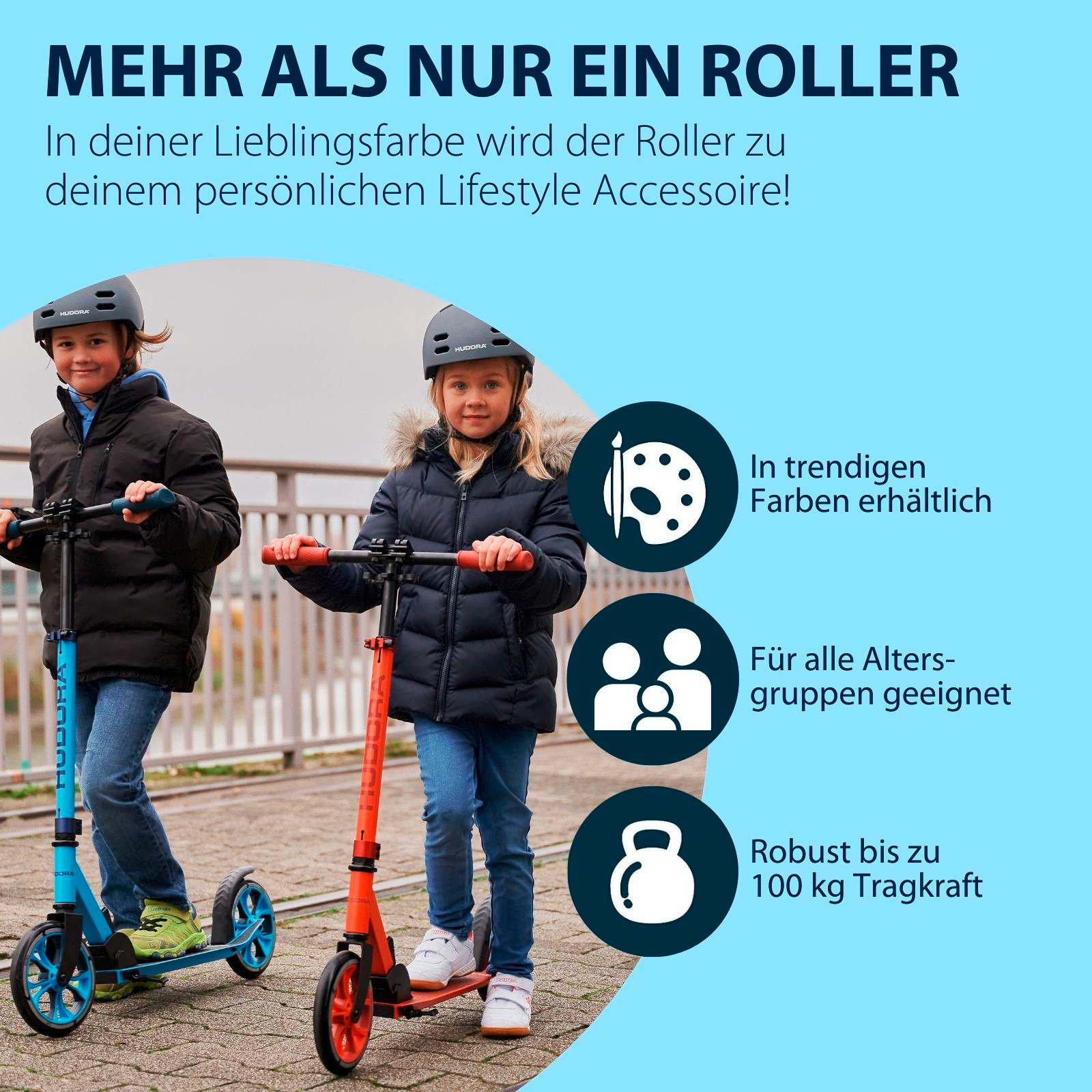 HUDORA Scooter Up 200, cyan, Bild 6 von 7