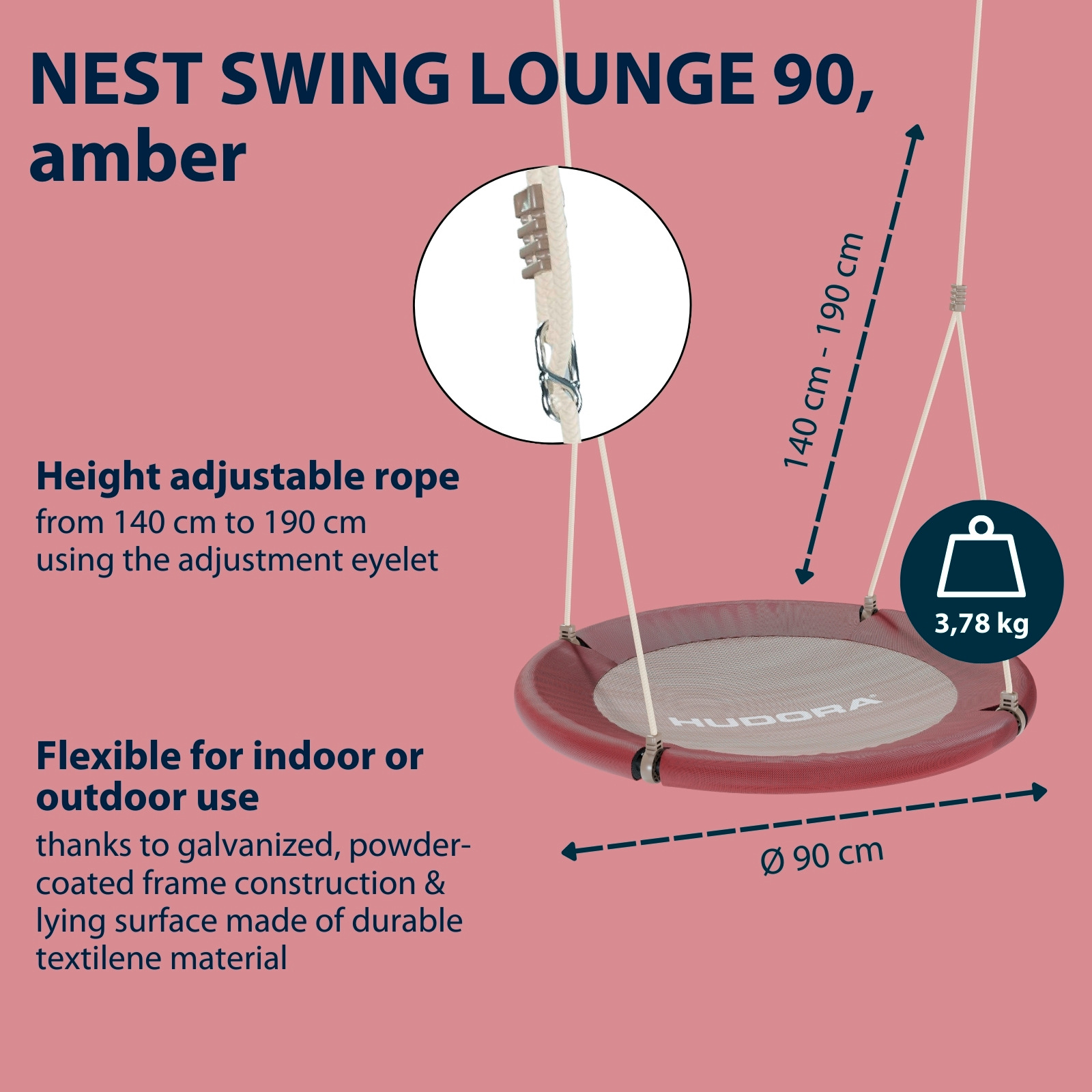Nest swing Lounge 90, amber, image 2 from 6