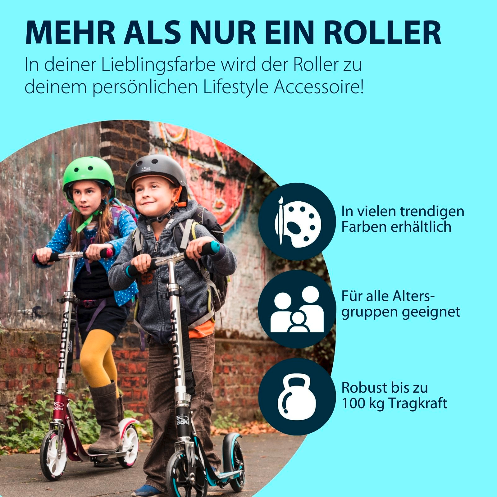 HUDORA BigWheel® 205 Scooter, ocean "Exklusiv Edition", Bild 6 von 7