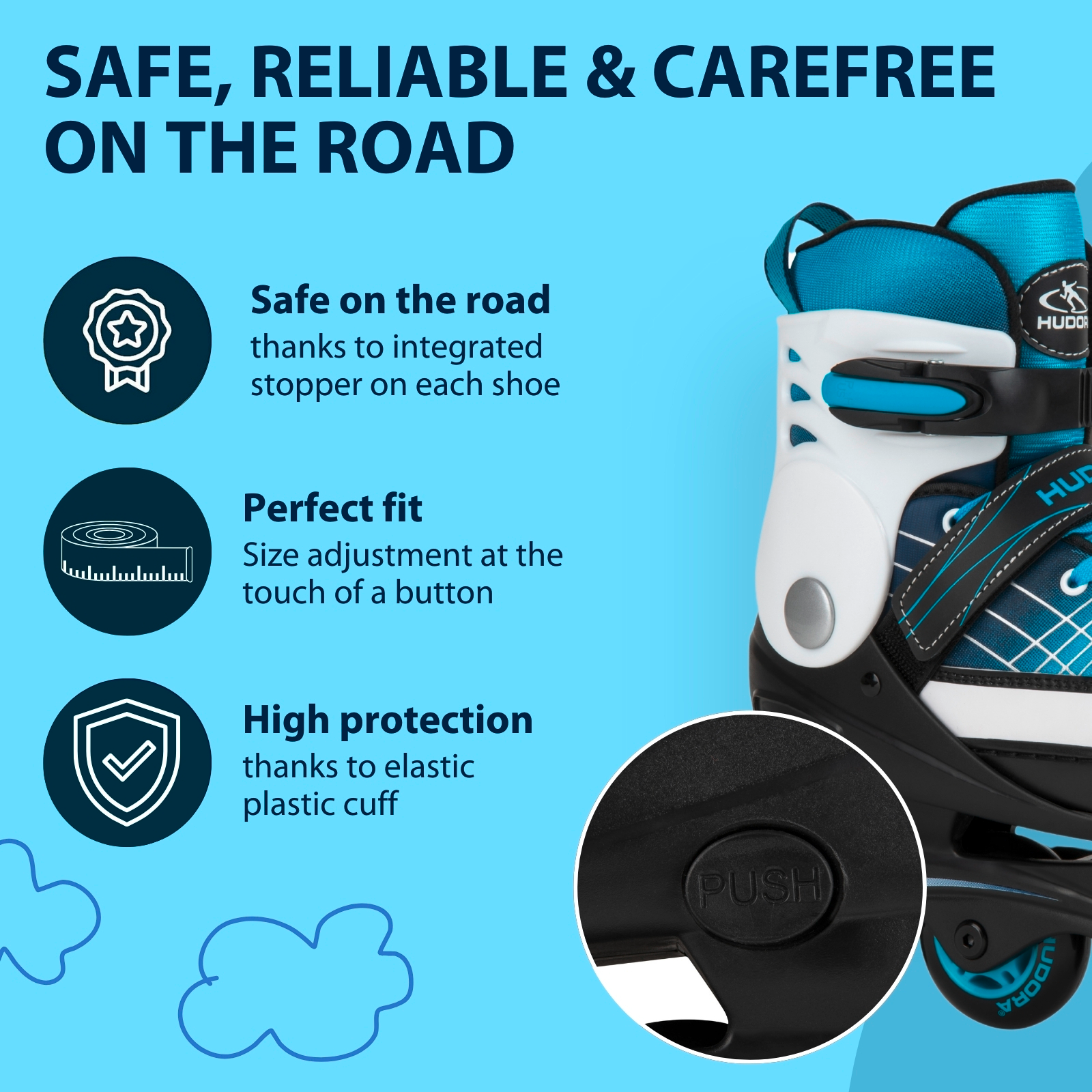 HUDORA Inline Skates Basic, blue, image 5 from 7