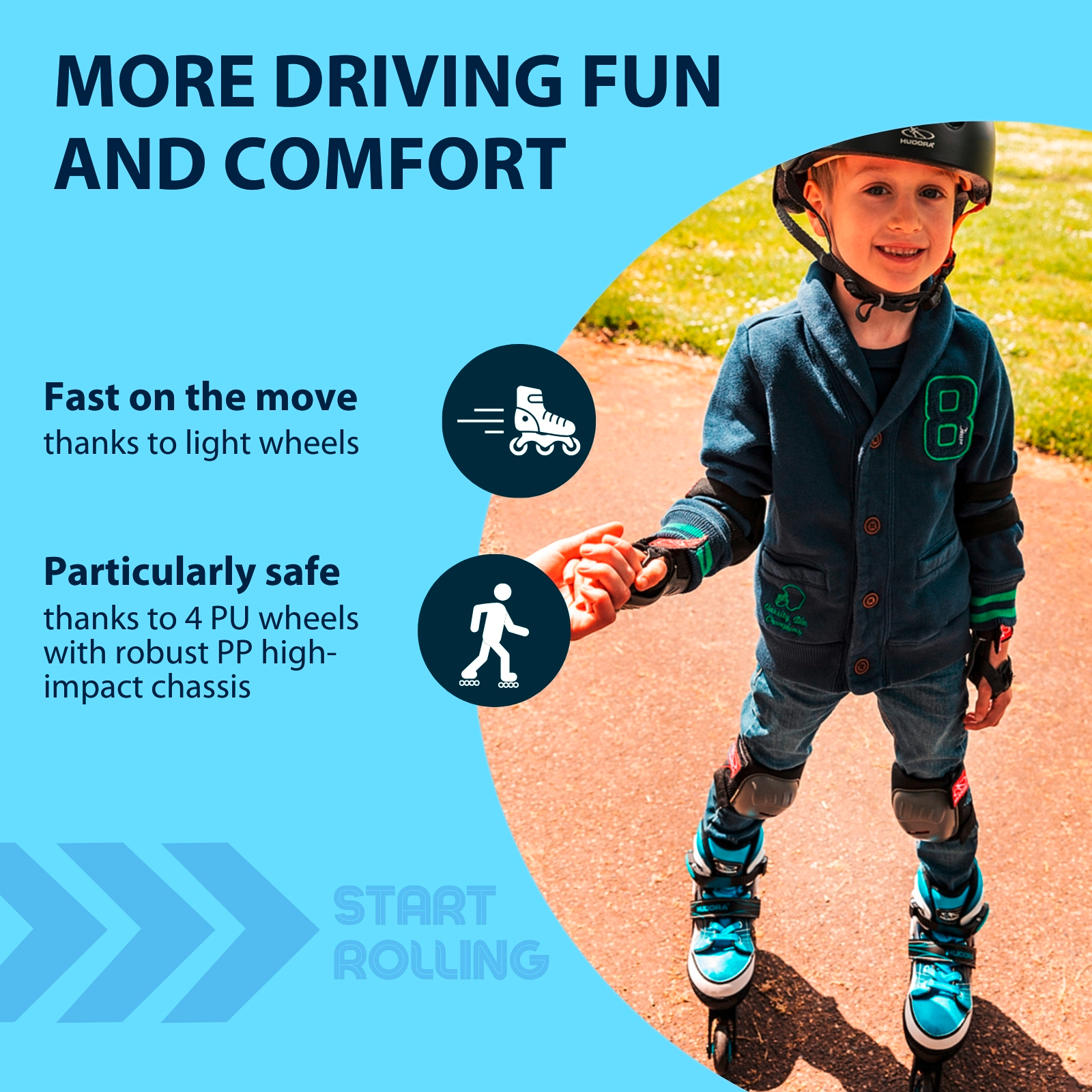HUDORA Inline Skates Basic, blue, image 3 from 7