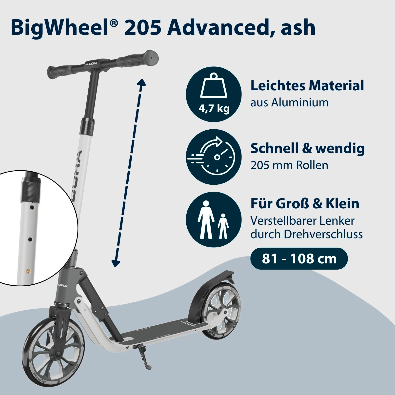 HUDORA BigWheel® 205 Advanced, ash, Bild 2 von 7