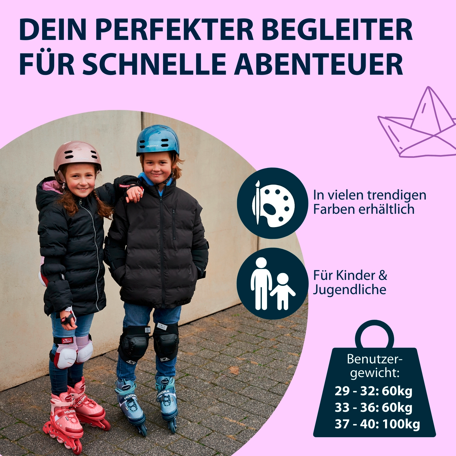 HUDORA Kinderinliner Mia, Gr. 29-40, schwarz/lila, Bild 6 von 7