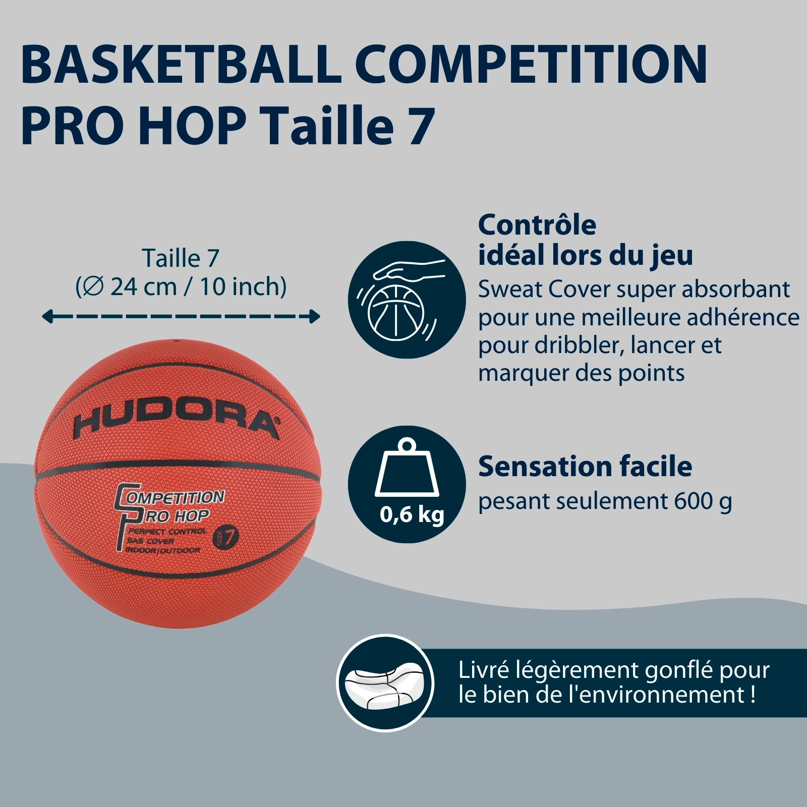 HUDORA Basketball Competition Pro Hop, size 7, image 2 from 5