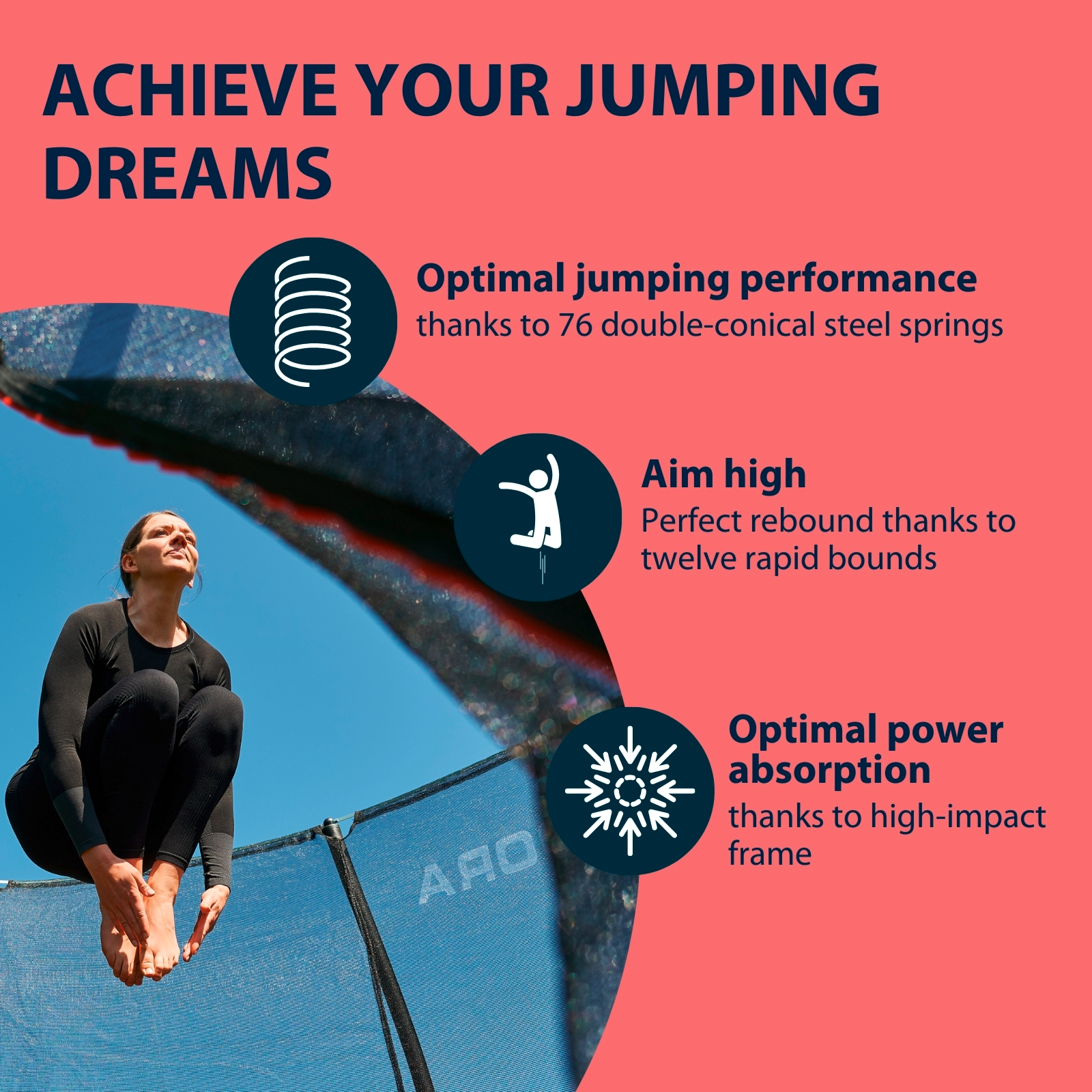 HUDORA trampoline 4square 244 x 366, image 4 from 7