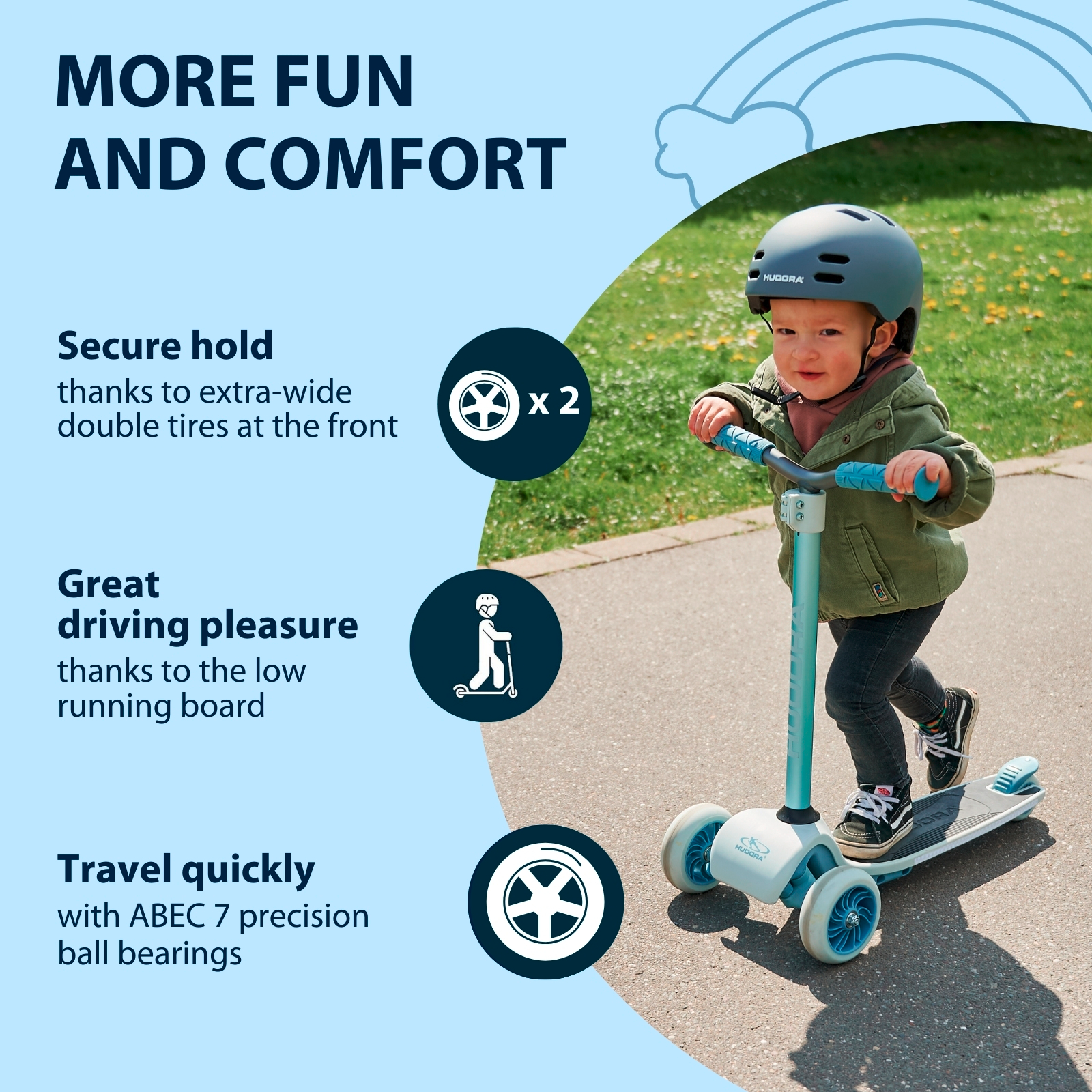 HUDORA Tri-Scooter, blue, image 3 from 7