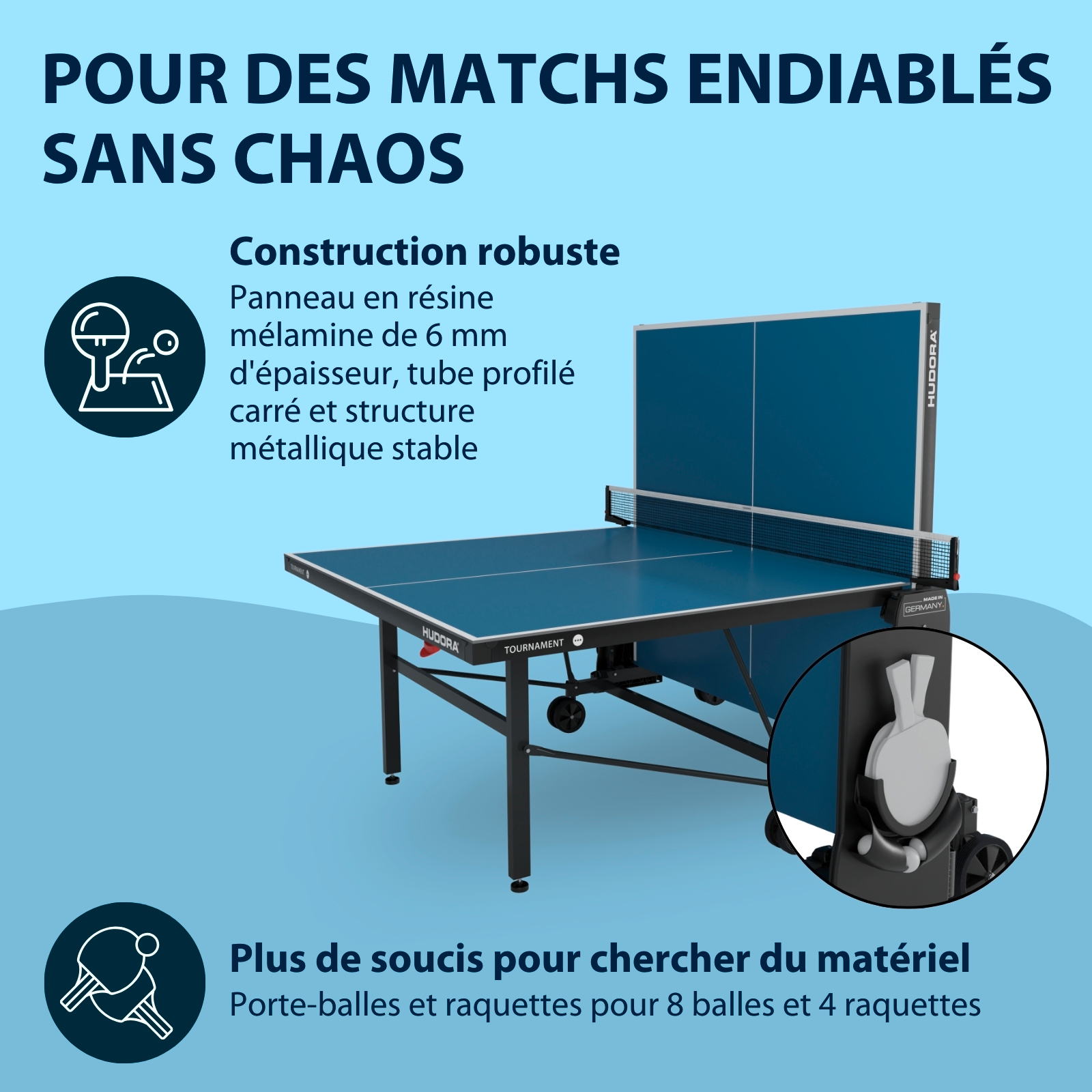 HUDORA Tournament table tennis table, image 6 from 8
