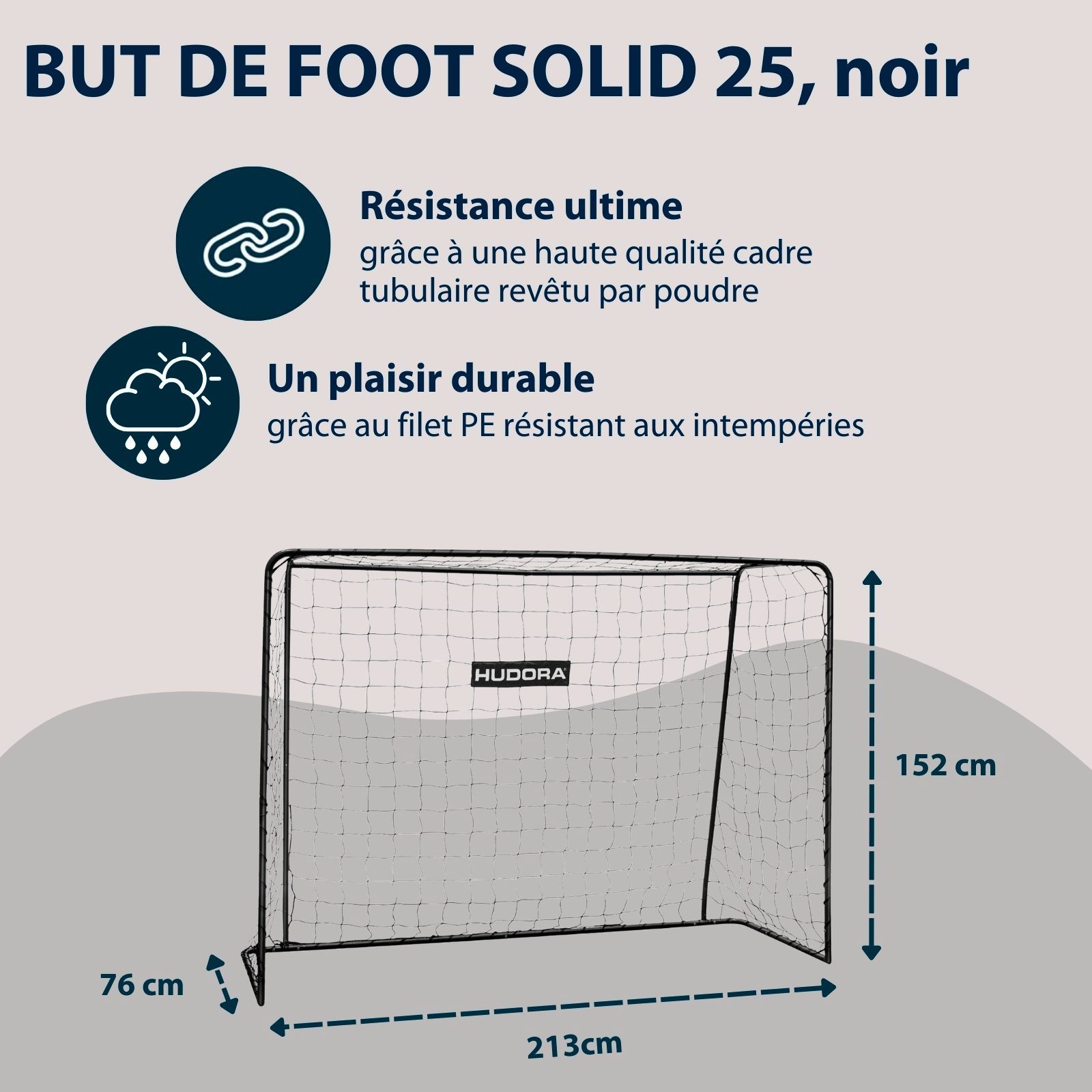 HUDORA Solid 25 Football Goal, image 2 from 7