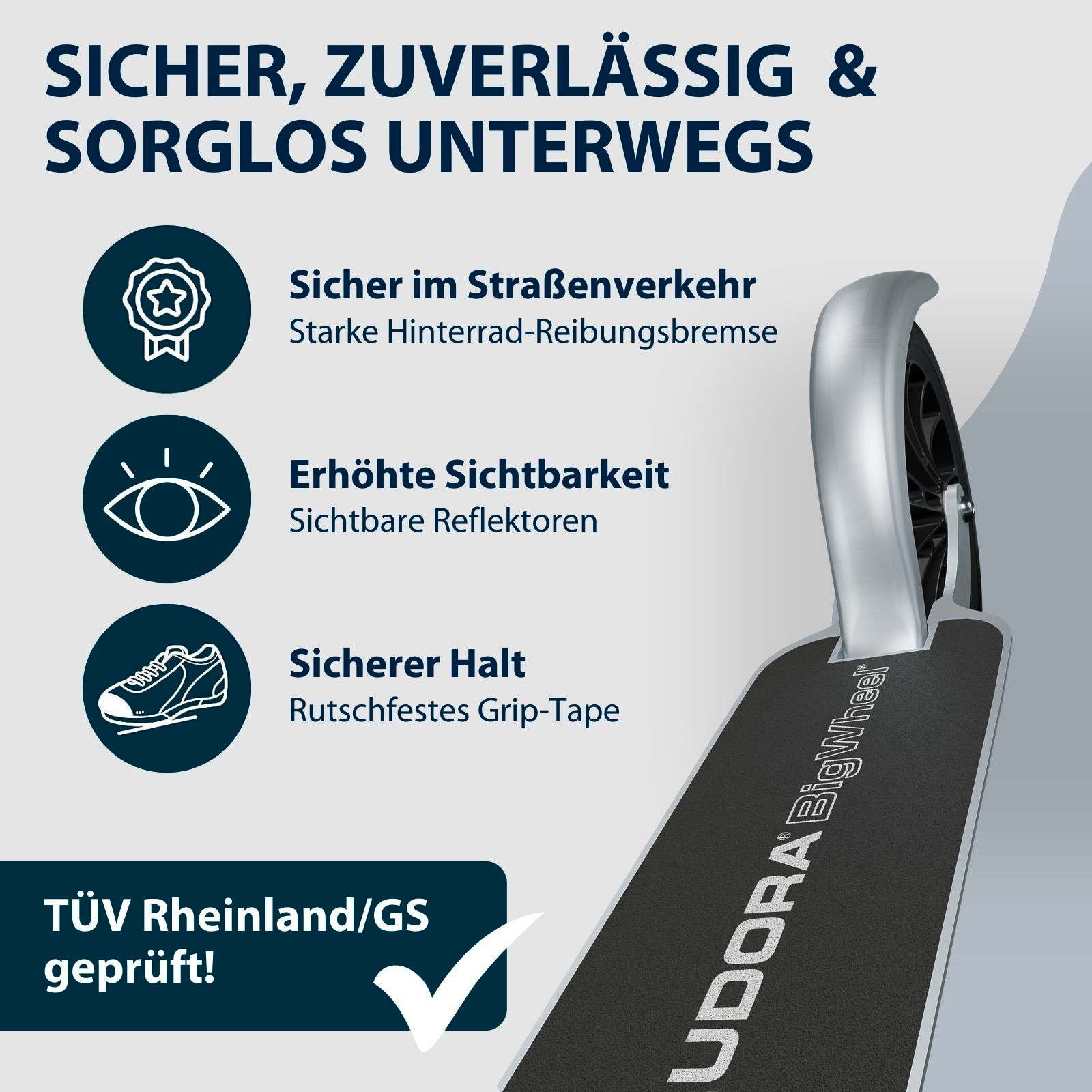 HUDORA BigWheel® Crossover 205, Scooter silber, Bild 5 von 7